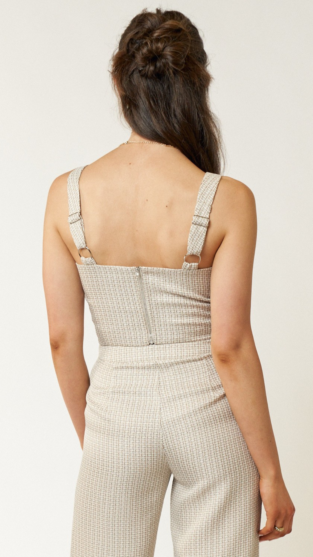 Rhinestone Tweed Crop Top