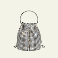 Kasee Small Crystal Top Handle Bag in Silver