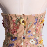 Floral Embroidered Tube Midi