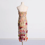 Floral Embroidered Tube Midi
