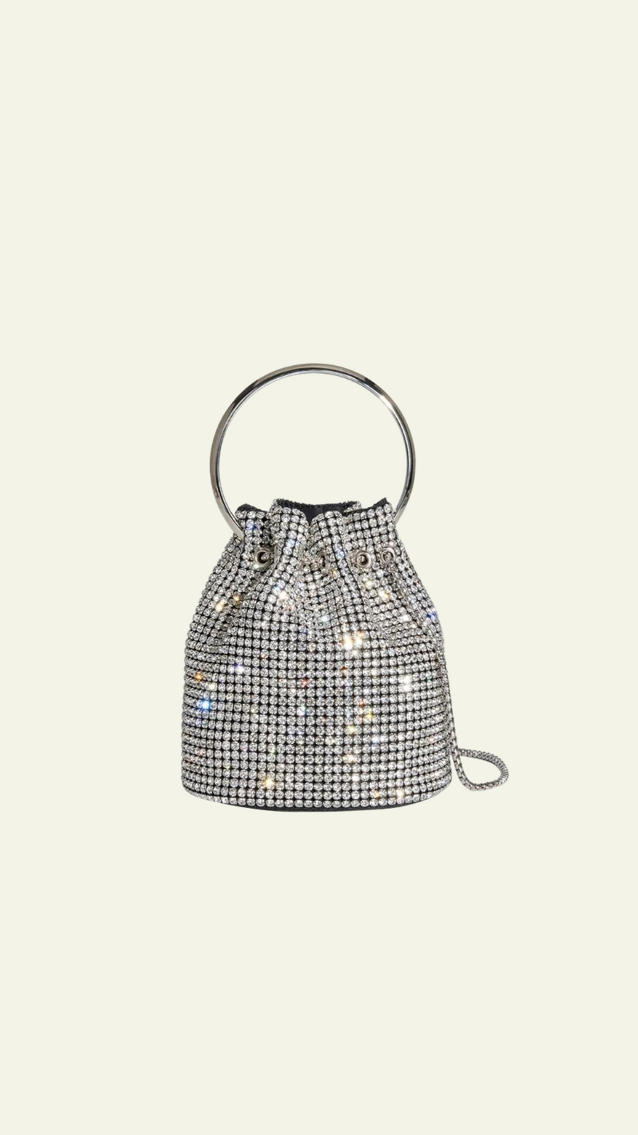 Kasee Small Crystal Top Handle Bag in Silver