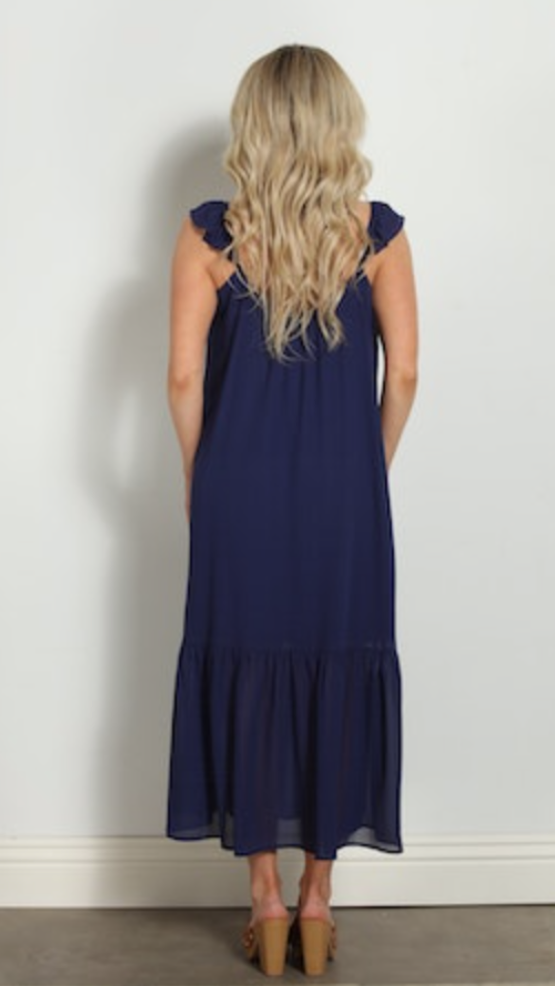 Navy Chiffon Dress