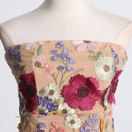 Floral Embroidered Tube Midi