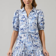 Francine Toile Button Down Mini Dress