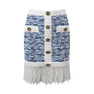 SET: Summer Tweed Top & Tassel Skirt