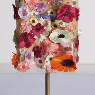 Floral Embroidered Tube Midi