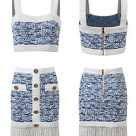SET: Summer Tweed Top & Tassel Skirt