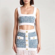 SET: Summer Tweed Top & Tassel Skirt