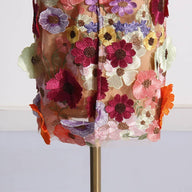 Floral Embroidered Tube Midi