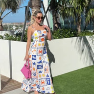Mediterranean Summer Maxi Dress