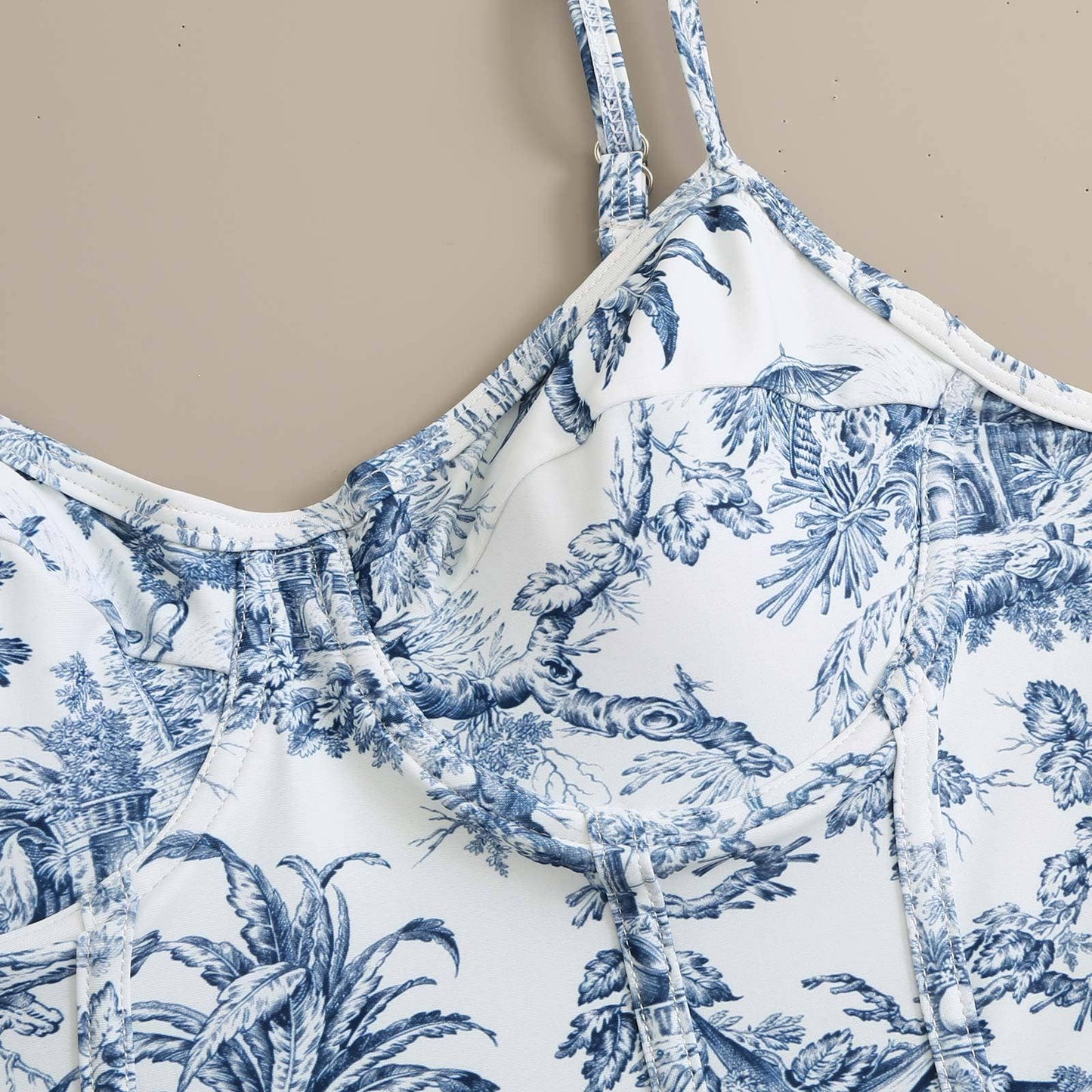 SET: Blue Ocean Printed One Piece & Matching Sarong