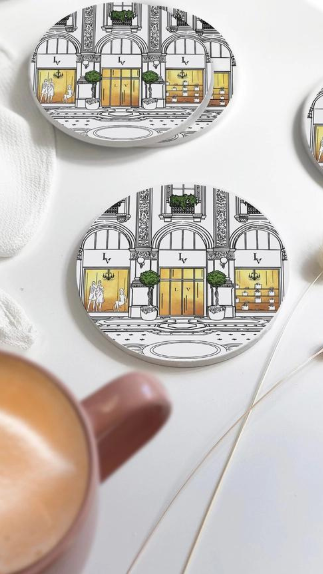 Orange Window Shopping Coasters
