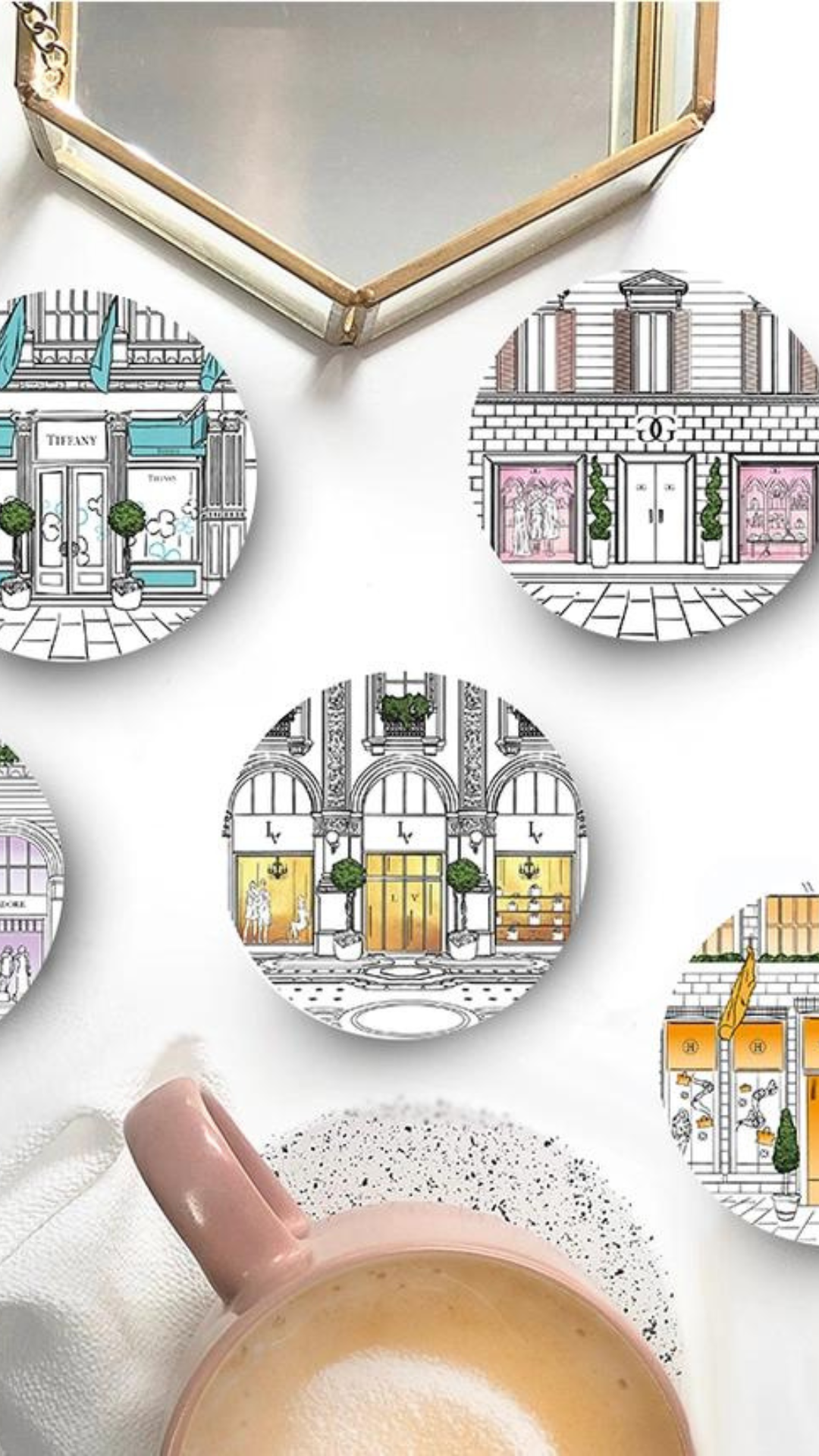 Orange Window Shopping Coasters
