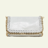 Leather & Gold Chain Handbag Ivory