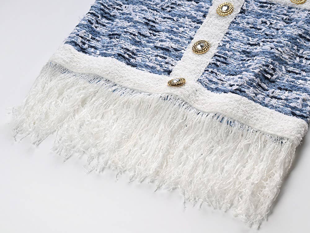 SET: Summer Tweed Top & Tassel Skirt
