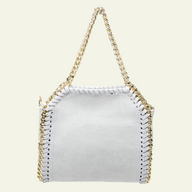 Leather & Chain Handbag White