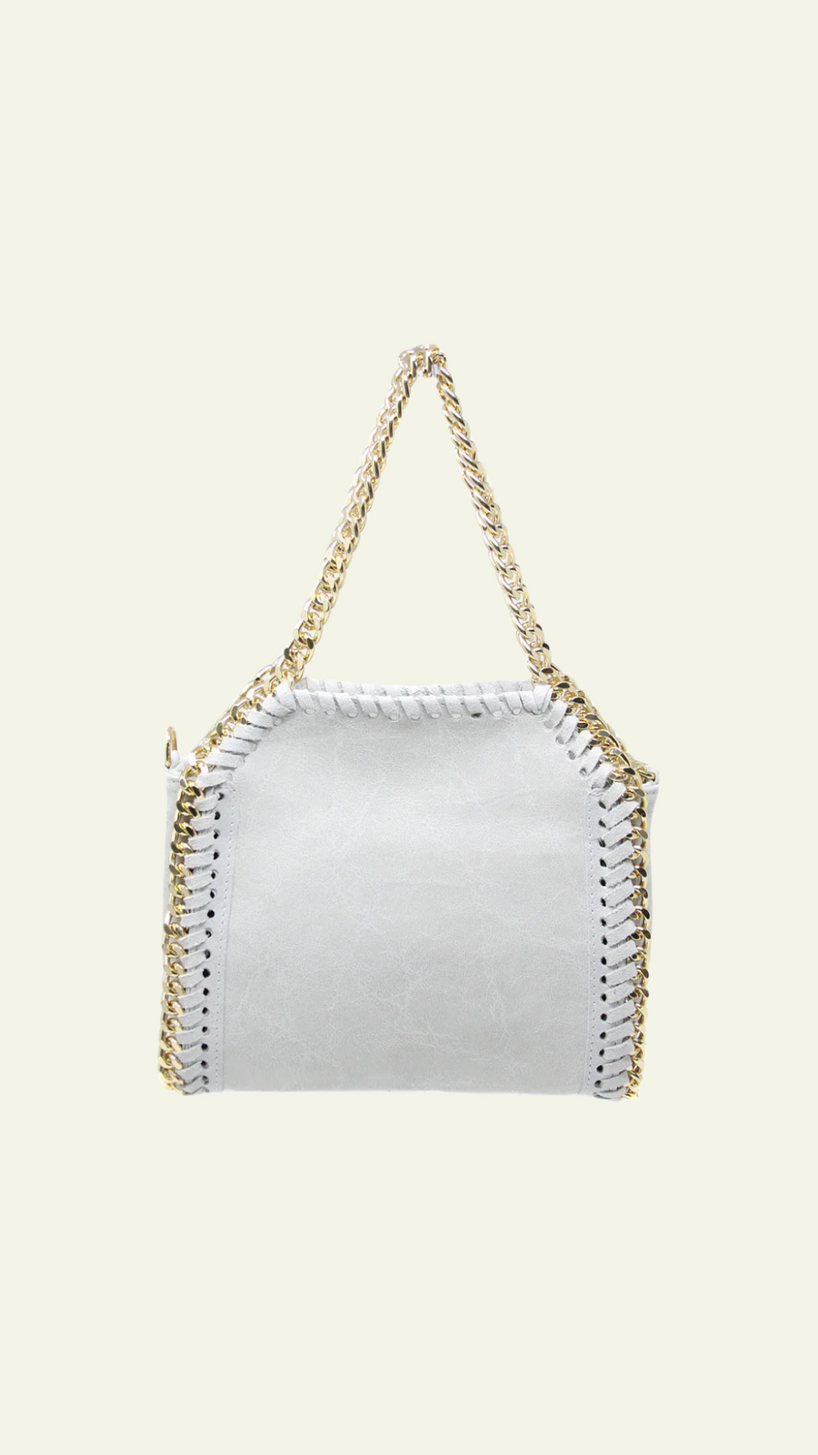 Leather & Chain Handbag White