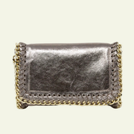 Leather & Gold Chain Handbag Bronce