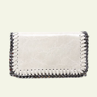 Leather & Chain Handbag Ivory 