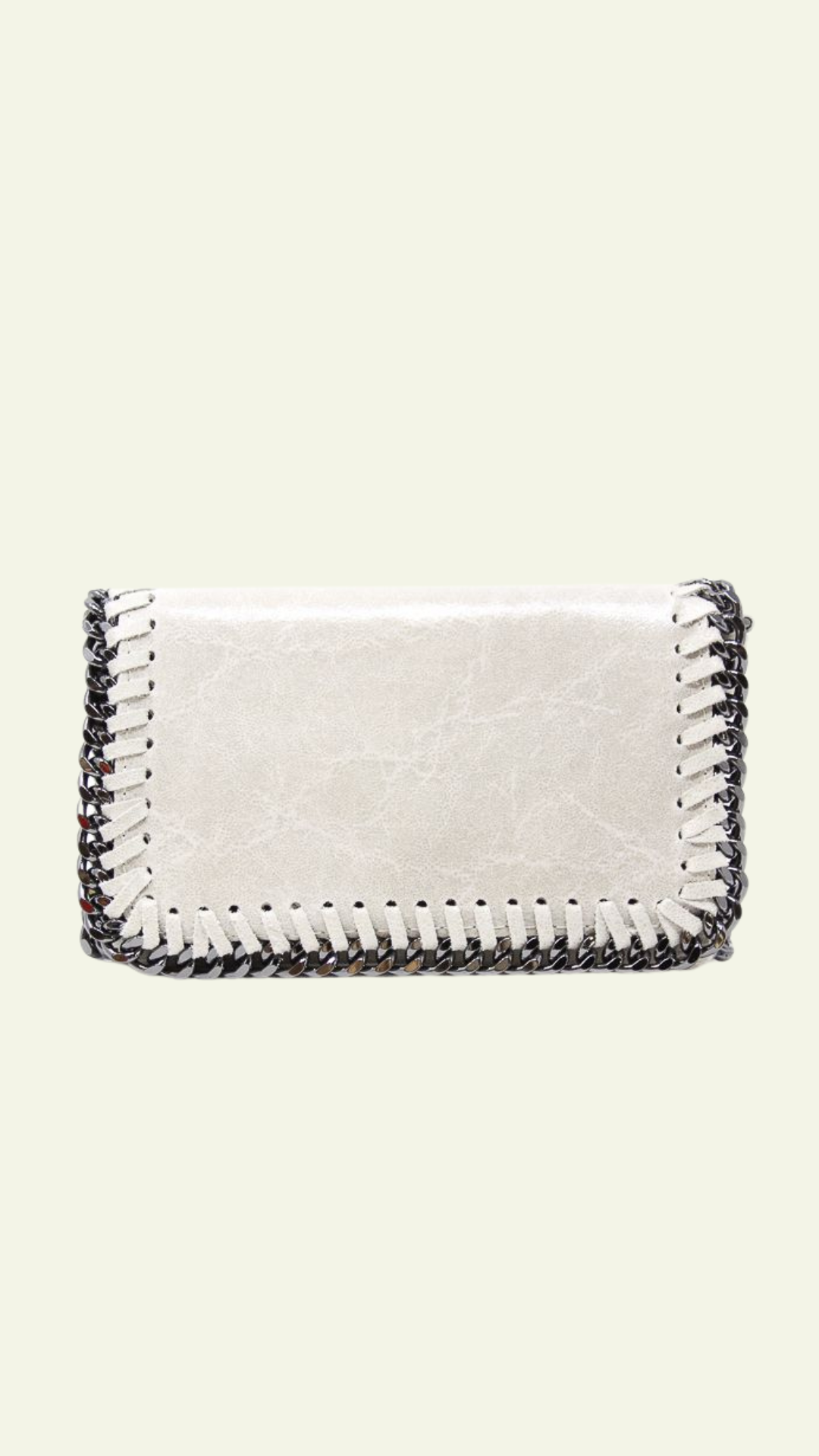 Leather & Chain Handbag Ivory 