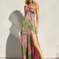 Tropical Adventures Halter Dress