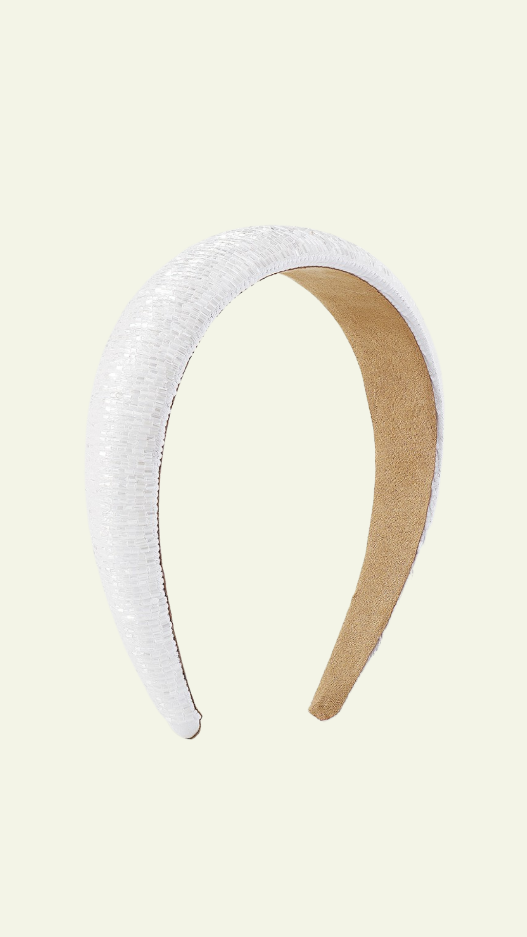 White Handmade Crystal Bead Headbands