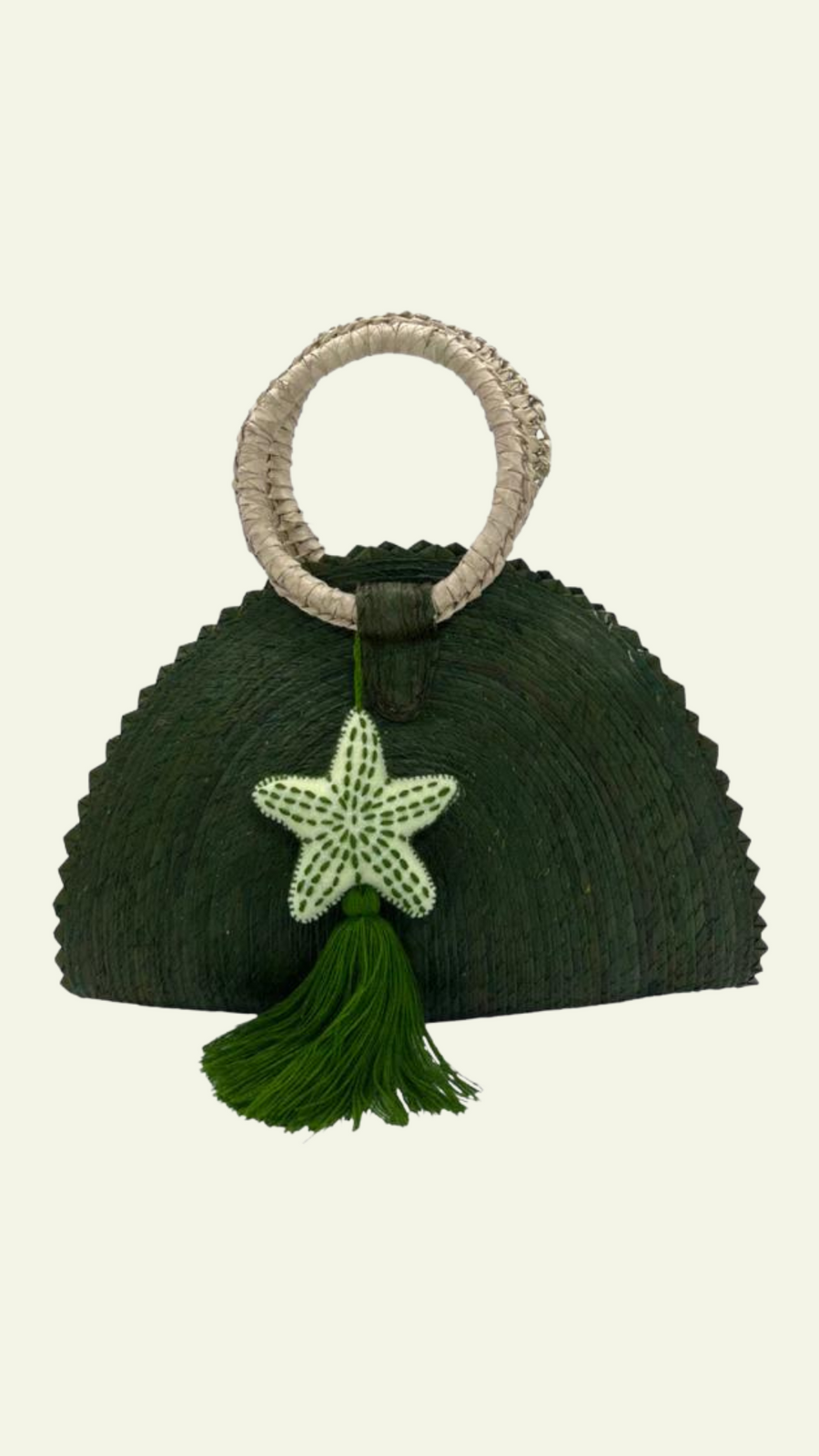 Olive Hand Woven Crescent Purse