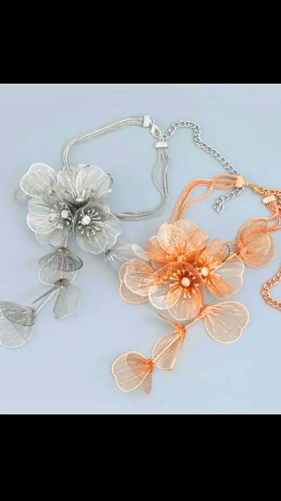 Vintage Flower Necklace & Earrings