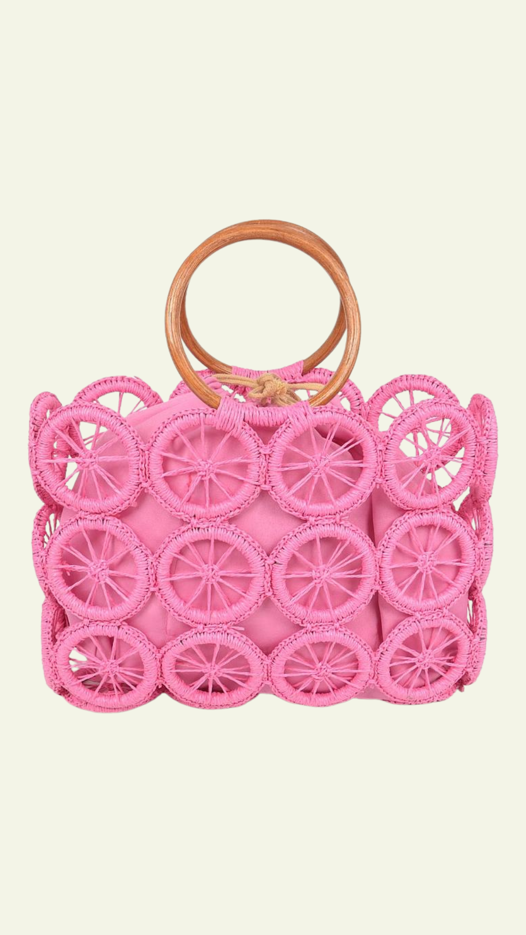 Hot Pink Straw Handbag