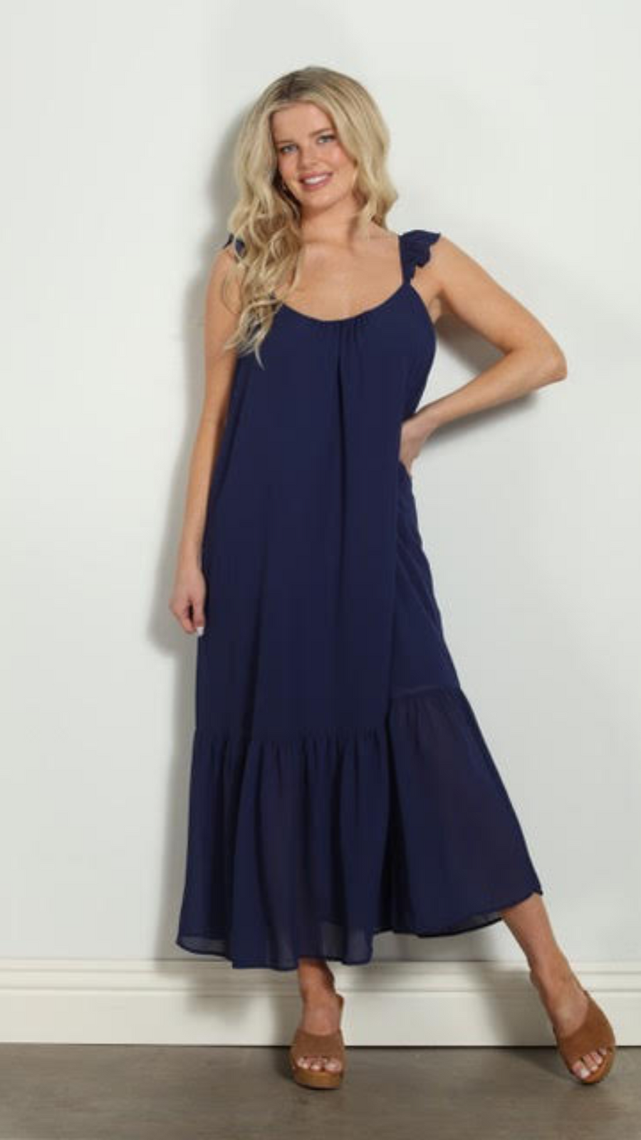 Navy Chiffon Dress