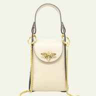 Leather Butterfly Clutch Ivory