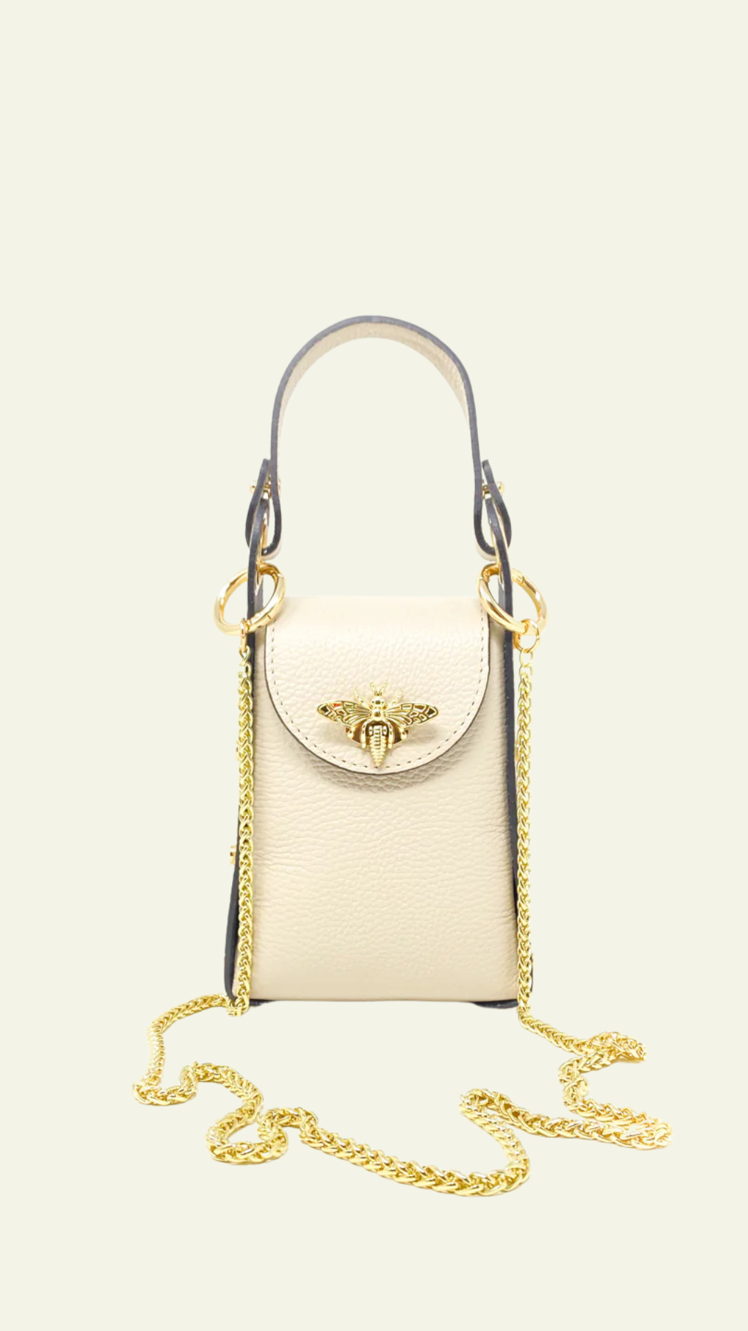 Leather Butterfly Clutch Ivory