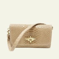 Leather Butterfly Crossbody Beige