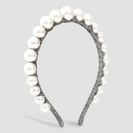 Silver Pearls Headband