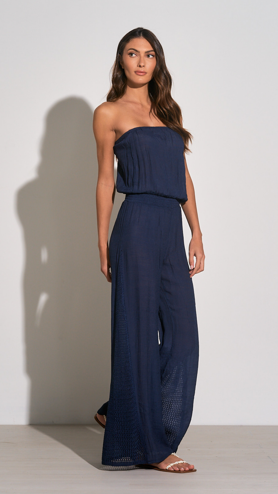 Navy Strapless Jumpsuit