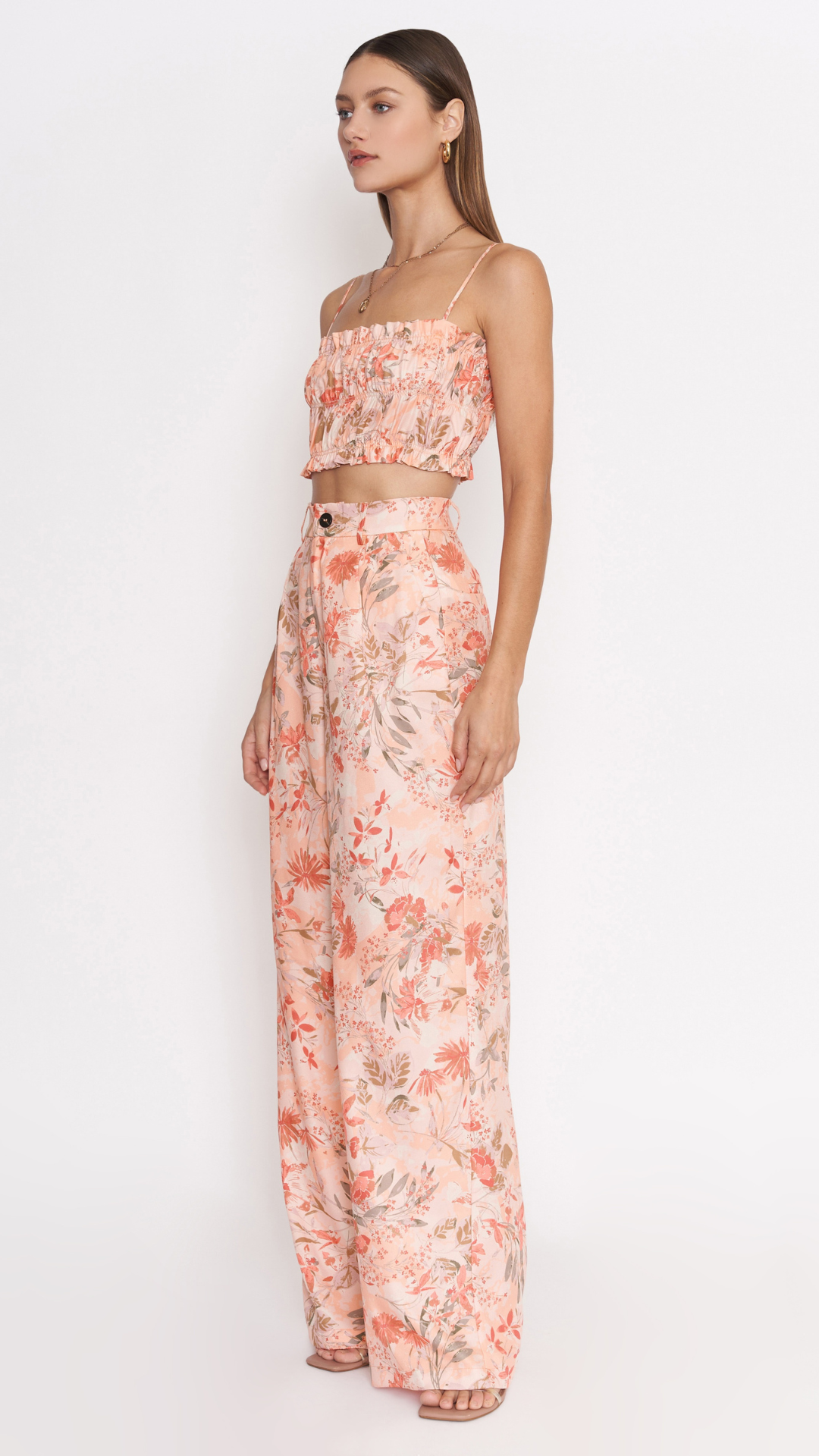 Peach Floral Pants