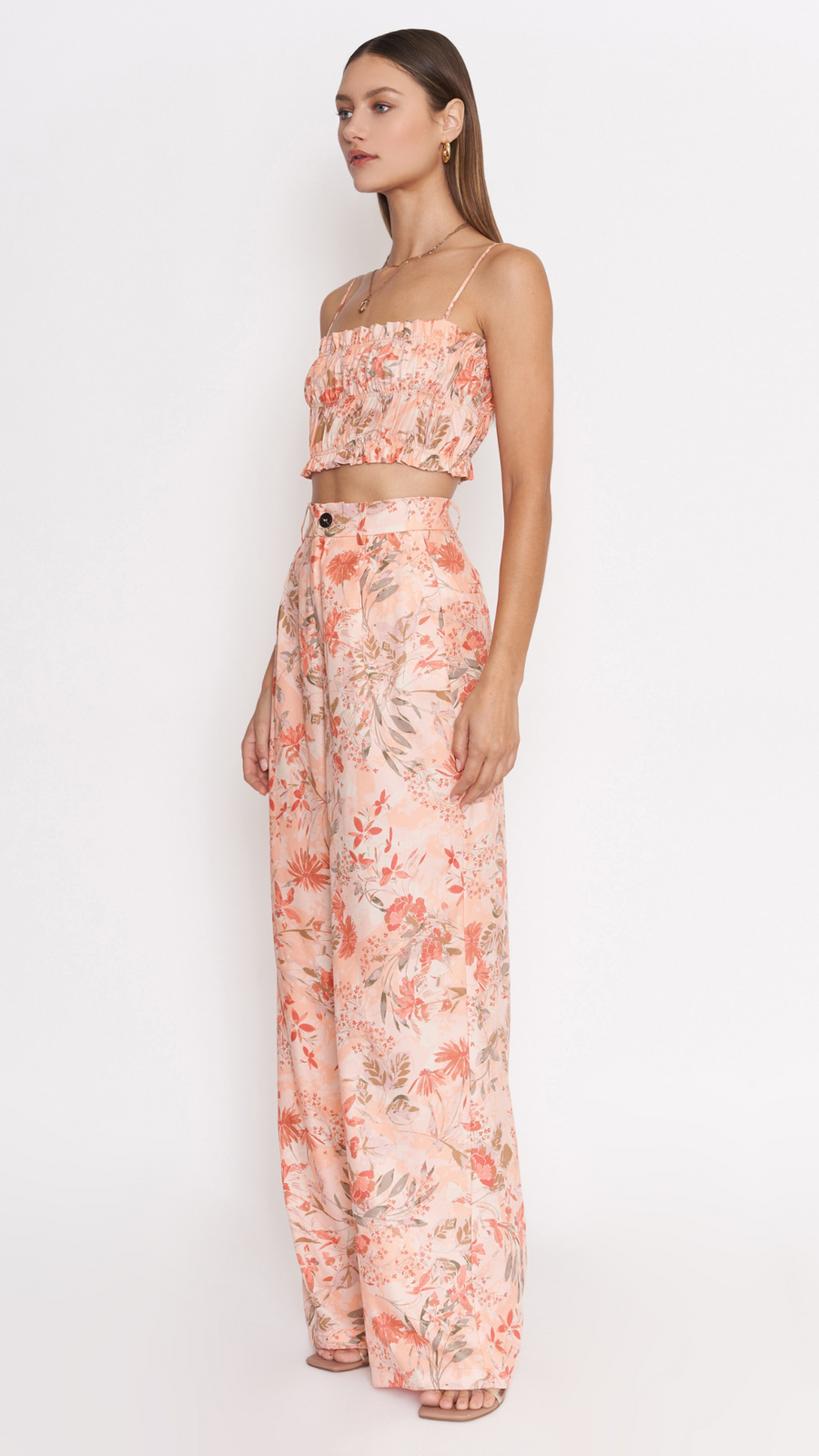 Peach Floral Pants