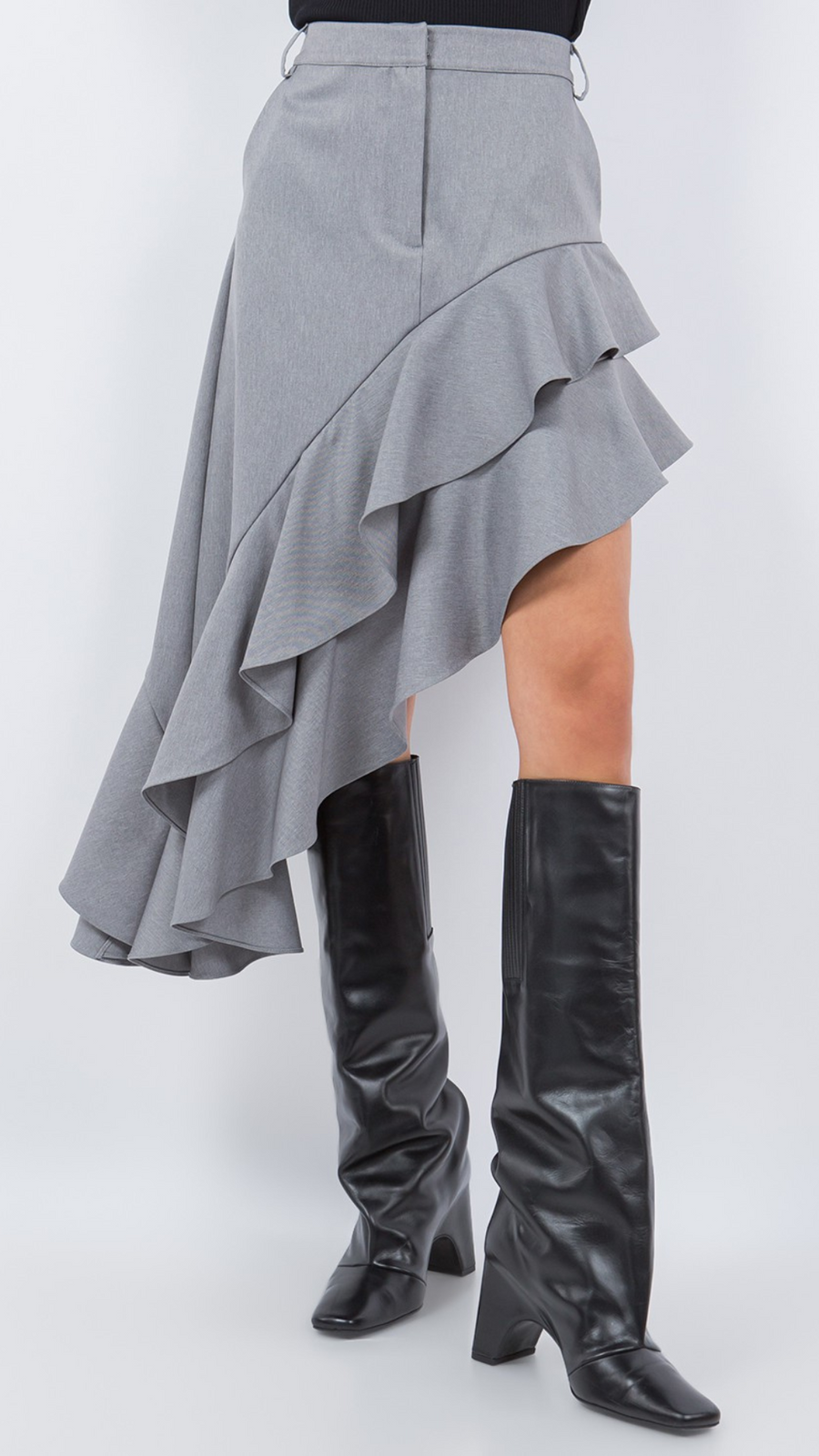 Grey Ruffle Skirt