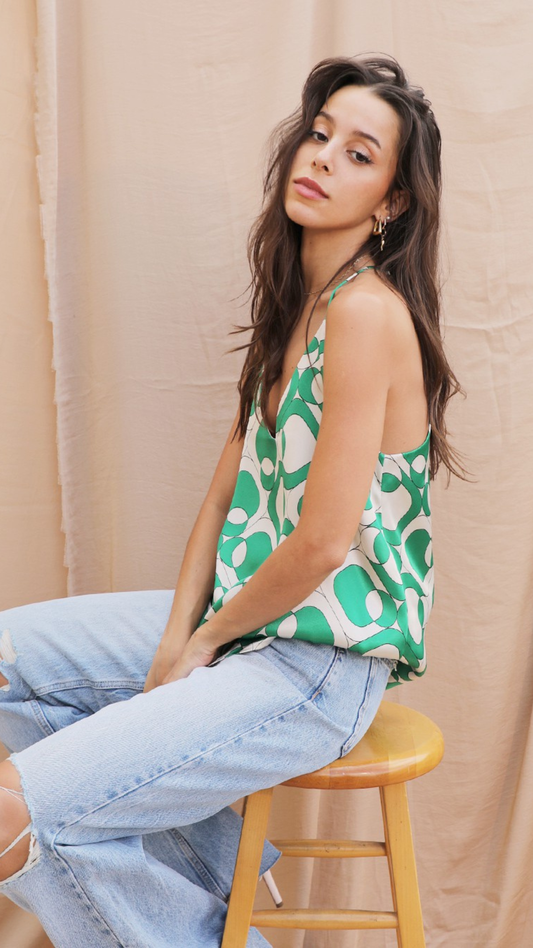Green Geo Cami Top