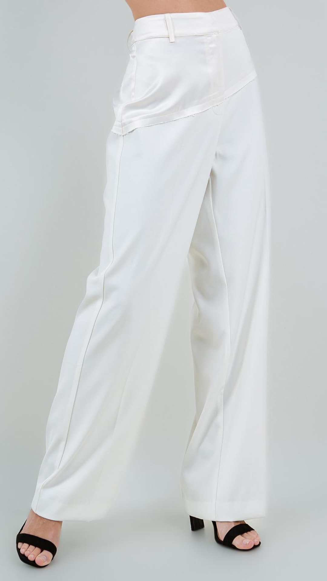 Ivory Satin Pants