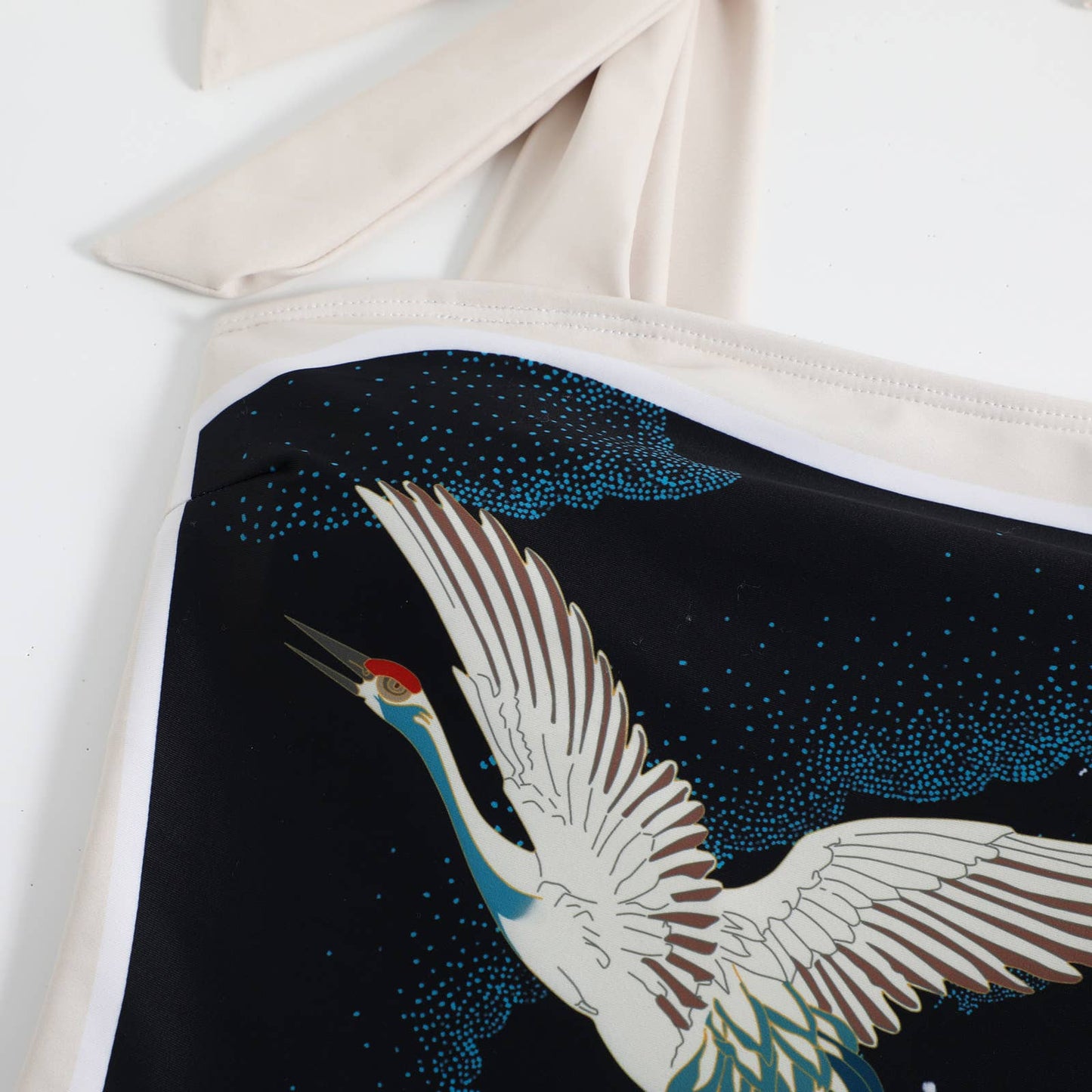 SET: Crane Printed One Piece & Matching Sarong