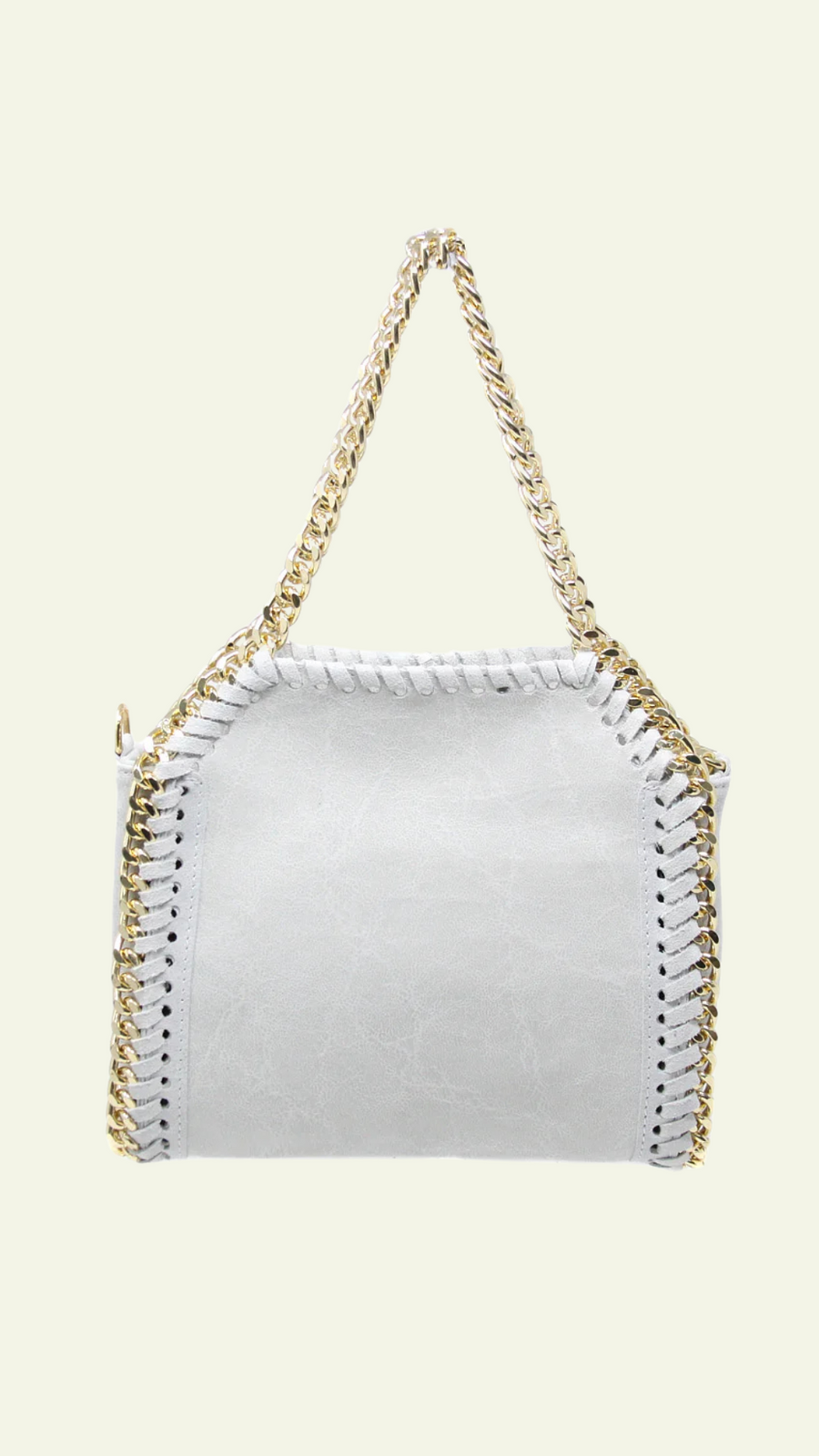 Leather & Chain Handbag White