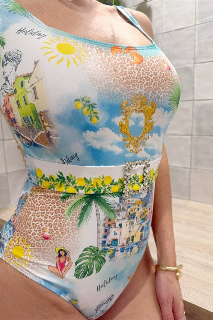 Beach Vacation One Piece Swimsuit