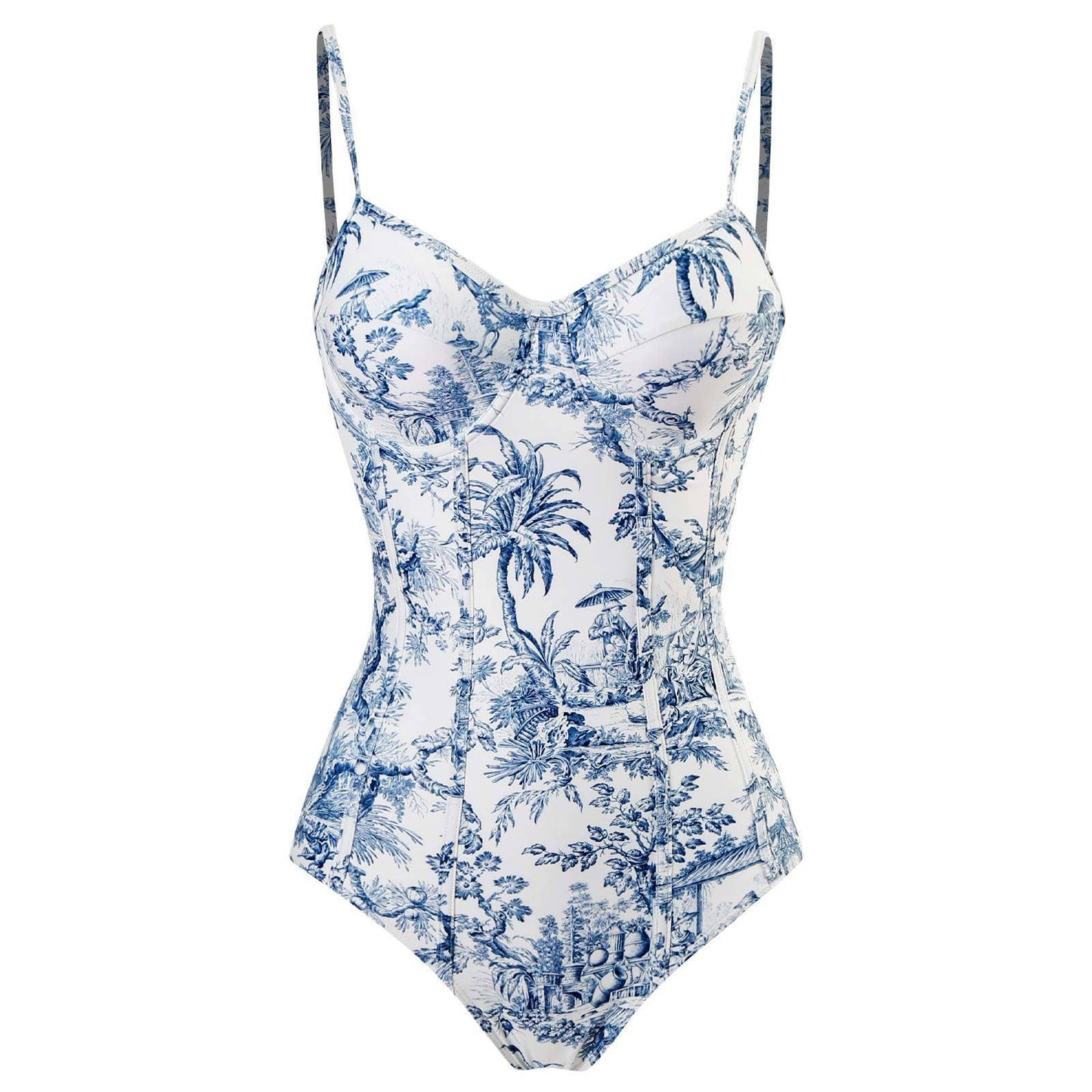 SET: Blue Ocean Printed One Piece & Matching Sarong