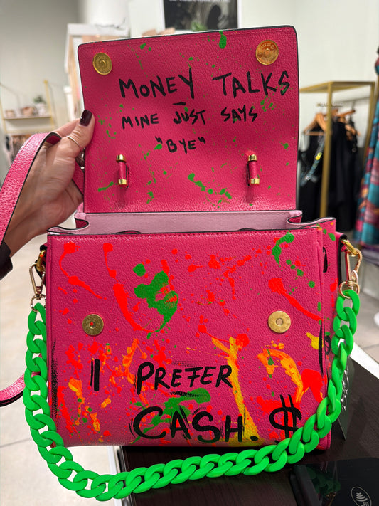 “Love Is a Scam” Graffiti Statement Purse