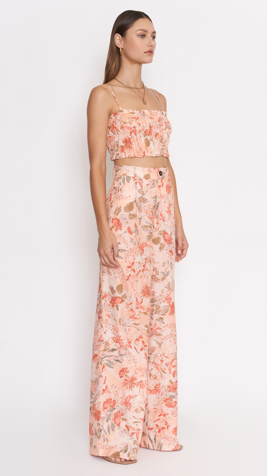 Peach Floral Pants
