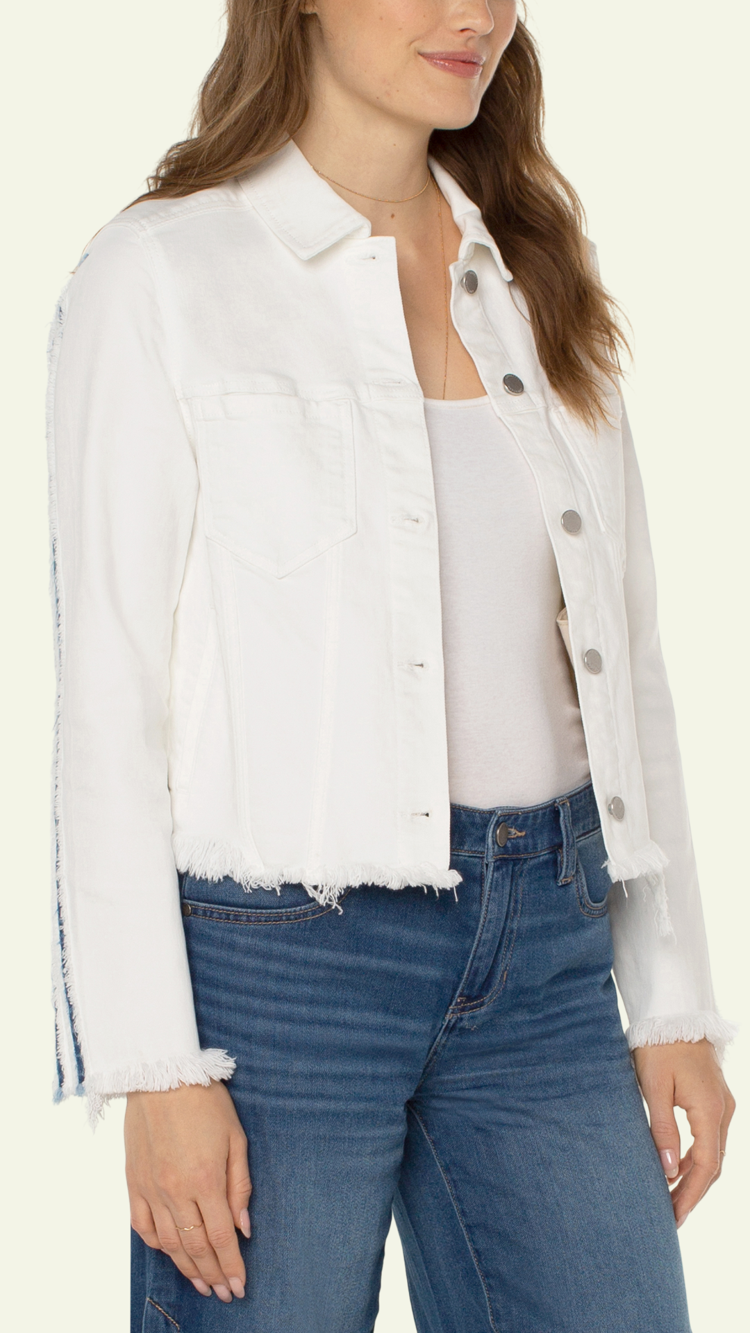 White Cropped Denim Jacket