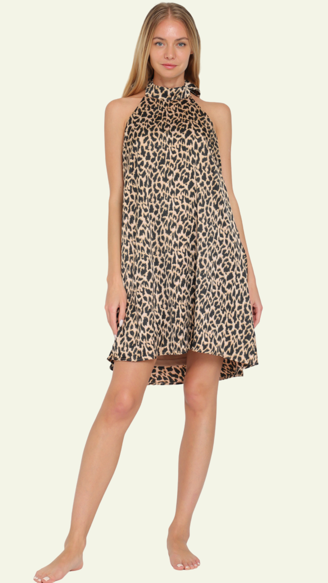 Leopard Tie Back Mini Dress