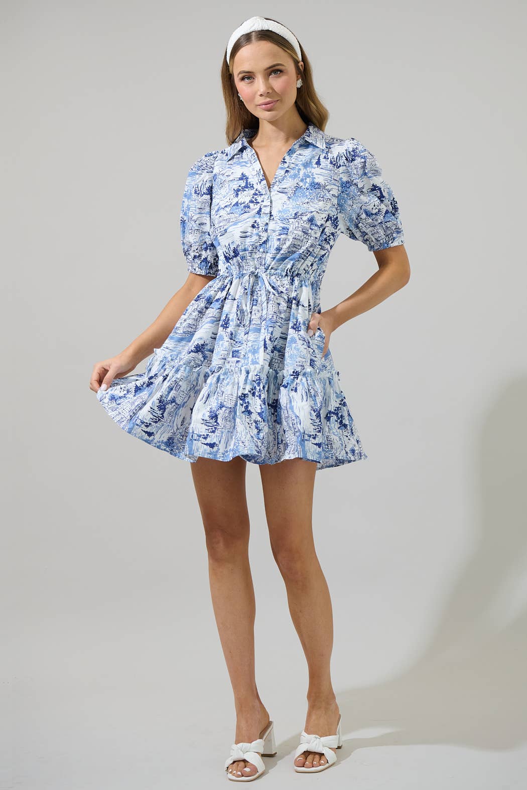 Francine Toile Button Down Mini Dress