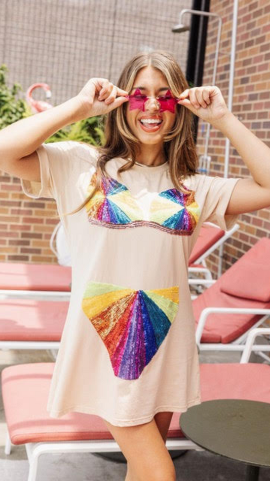 Rainbow Burst Bikini Cover Up